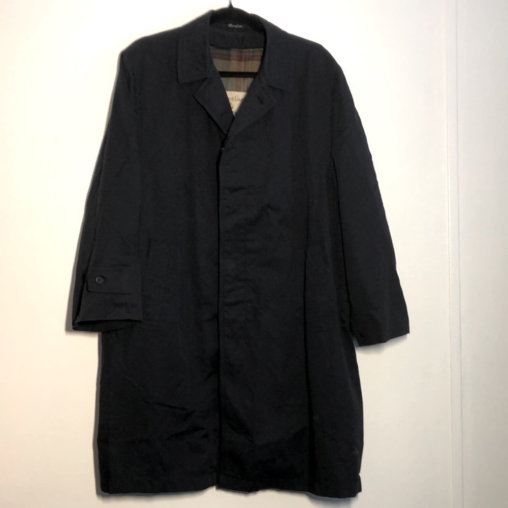 Avant Garde By Croyden Mens Trench Jacket Blue Plaid Preppy R-40